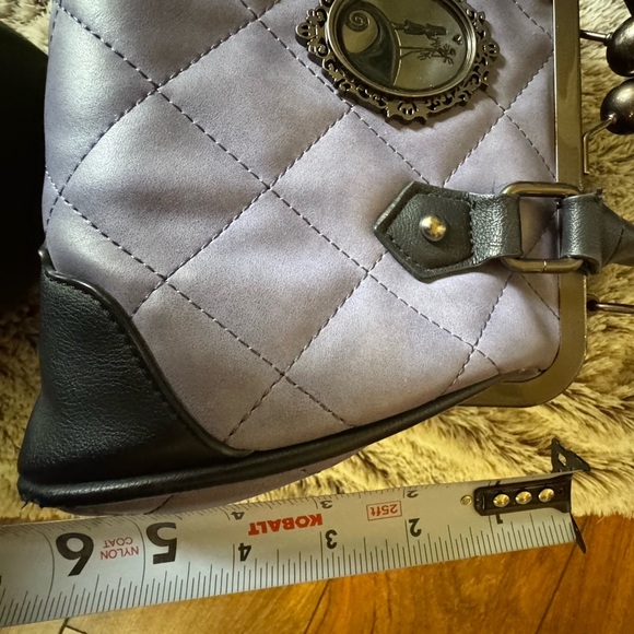 The Nightmare Before Christmas clasp Black and Purple Quilted Women's Handbag - Picture 7 of 9